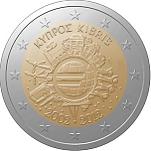 2 евро Кипр 2012 год 10 лет наличному обращению евро