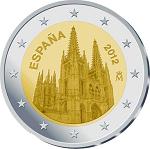2 евро Испания 2012 год Кафедральный собор в Бургосе