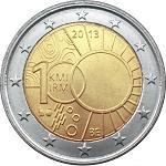 2 евро Бельгия 2013 год 100 лет Королевскому метеорологическому институту Бельгии