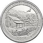 25 центов США 2014 год Национальный парк Грейт-Смоки-Маунтинс